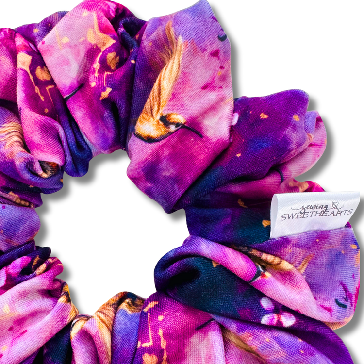 Violet Hummingbird Scrunchie Sewing Sweethearts
