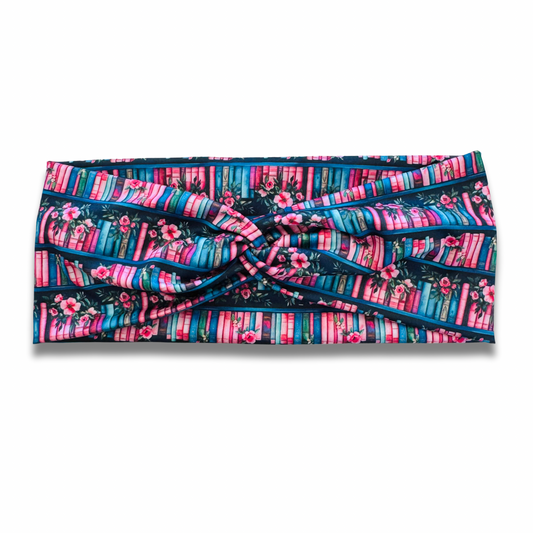 Navy & Pink Library Sweetheart Headband (or removable tie option) Sewing Sweethearts Sweetheart
