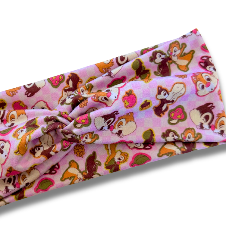 Fall Chipmunks Sweetheart Headband (or removable tie option) Sewing Sweethearts