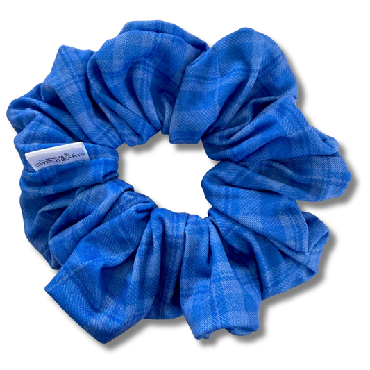 Blue Plaid Scrunchie Sewing Sweethearts