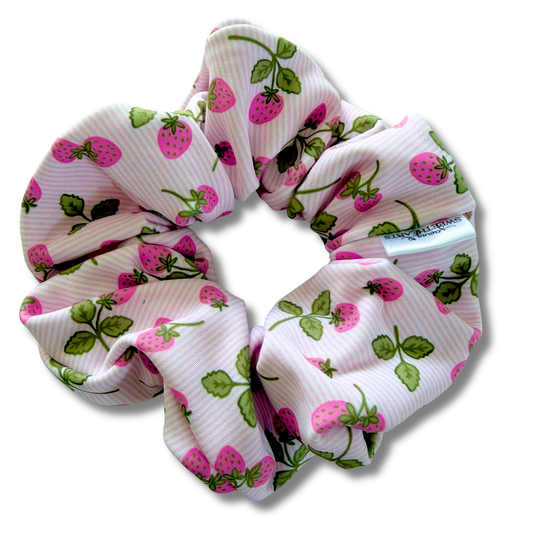 Strawberry Vines Swim Scrunchie Sewing Sweethearts