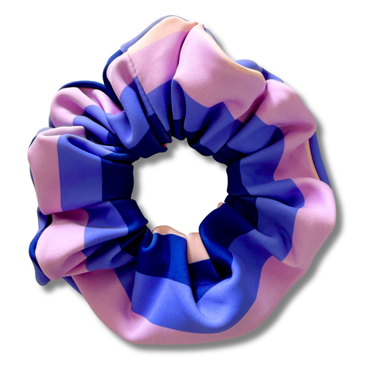 Peachy Violet Stripes Swim Scrunchie Sewing Sweethearts