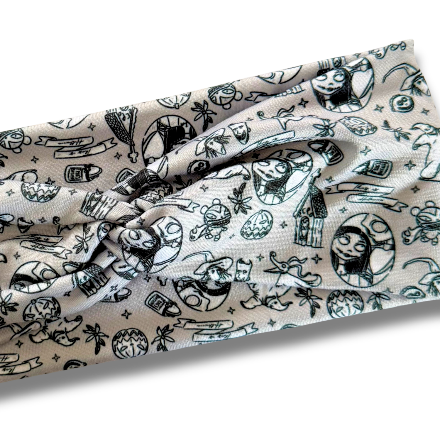 NBC on Grey Sweetheart Headband (or removable tie option) Sewing Sweethearts