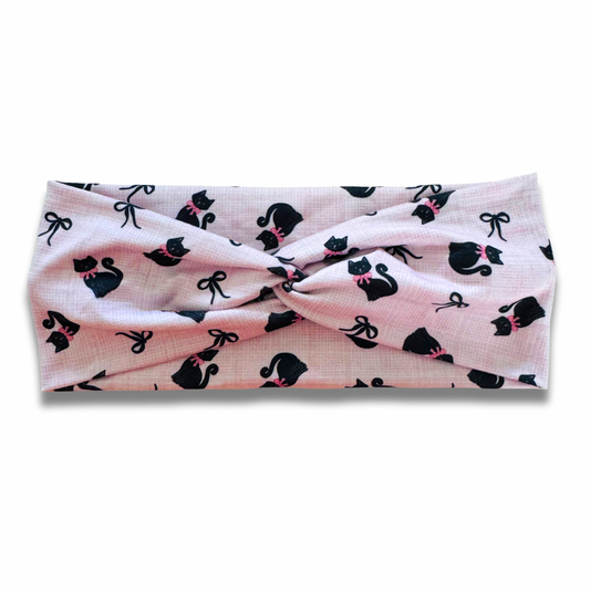 Black Cats Sweetheart Headband (or removable tie option) Sewing Sweethearts Sweetheart