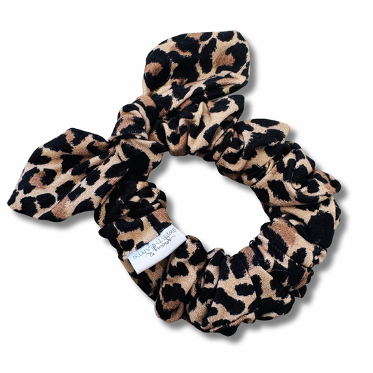 Leopard Bow Scrunchie Sewing Sweethearts