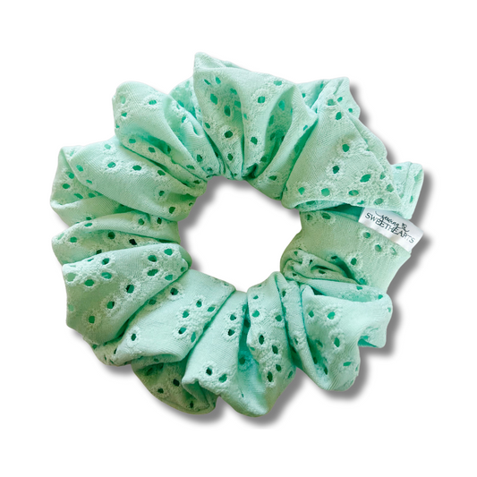 Mint Eyelet Scrunchie  Sewing Sweethearts   