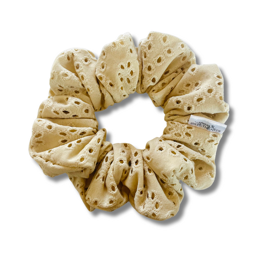 Beige Eyelet Scrunchie  Sewing Sweethearts   