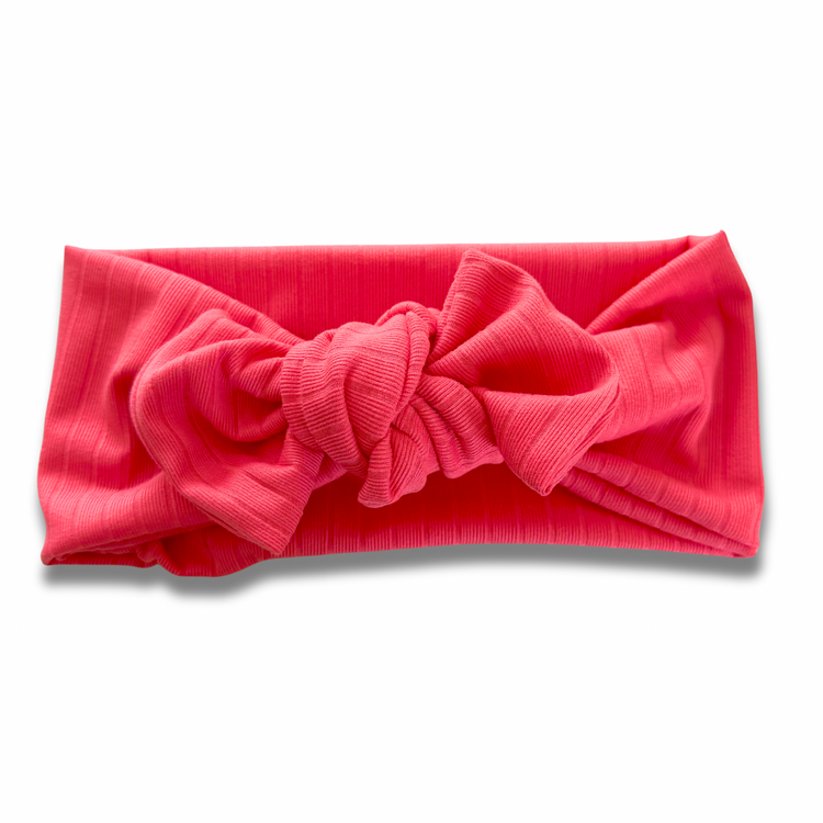 Coral Ribbed Sweetie Headband Sewing Sweethearts