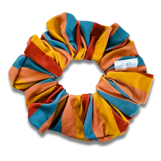 Rust Stripes Scrunchie Sewing Sweethearts