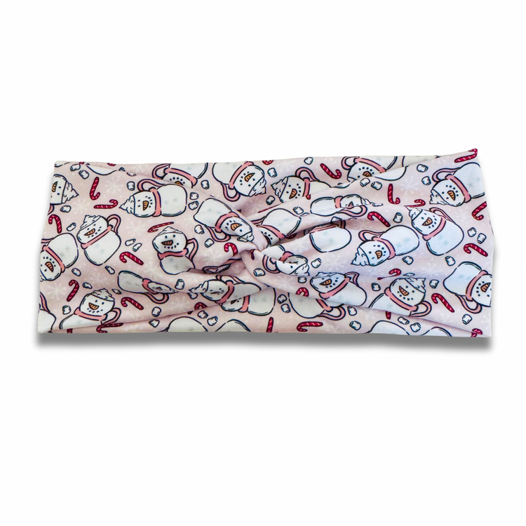 Snowman Cups Sweetheart Headband (or removable tie option)