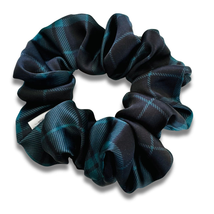 Forest Plaid Satin Scrunchie  Sewing Sweethearts   
