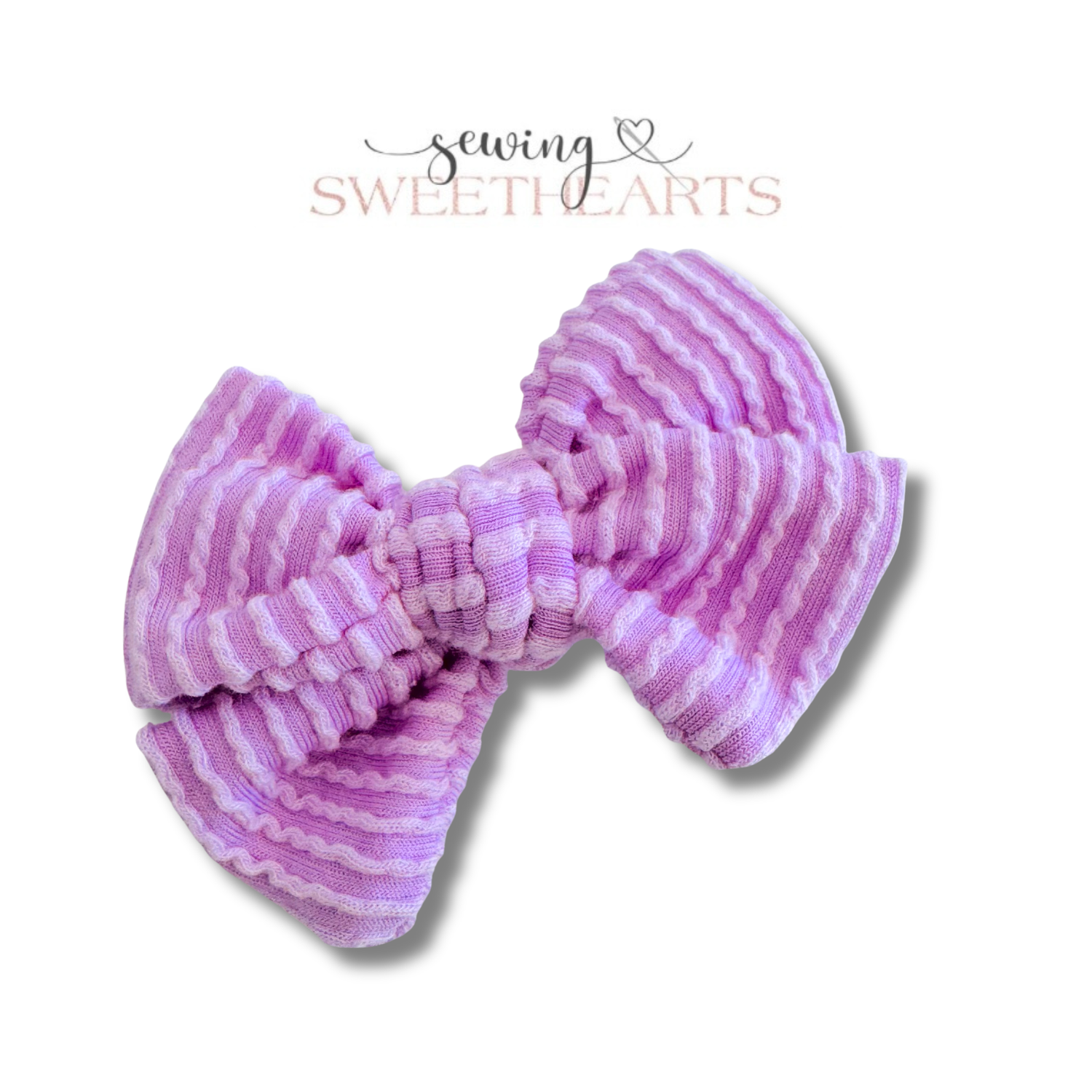 Light Purple Wavy Ribbed Bow Sewing Sweethearts