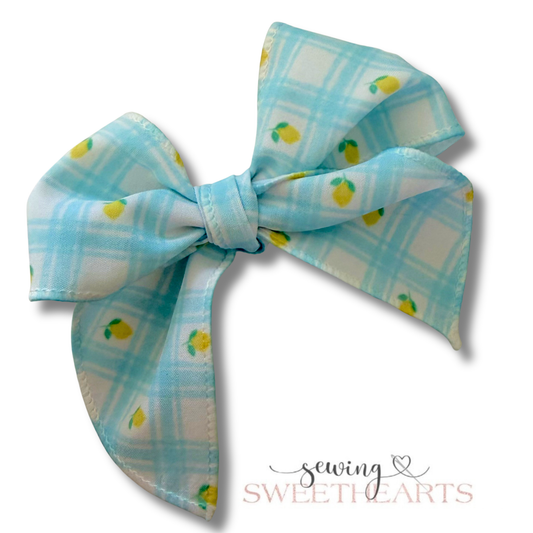 Lemon Picnic Fable Bow - 4” Sewing Sweethearts