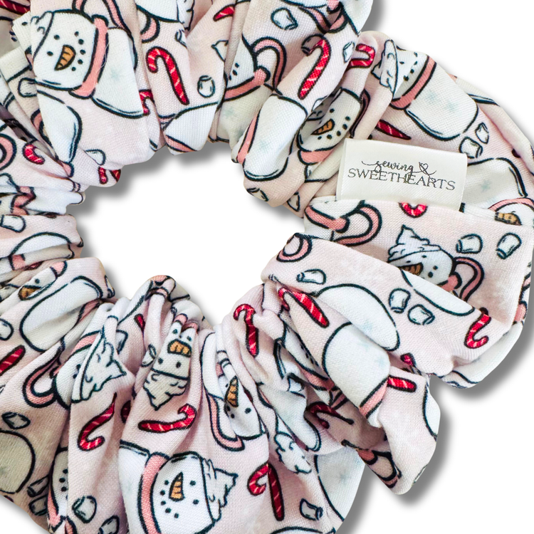 Snowman Cups Scrunchie