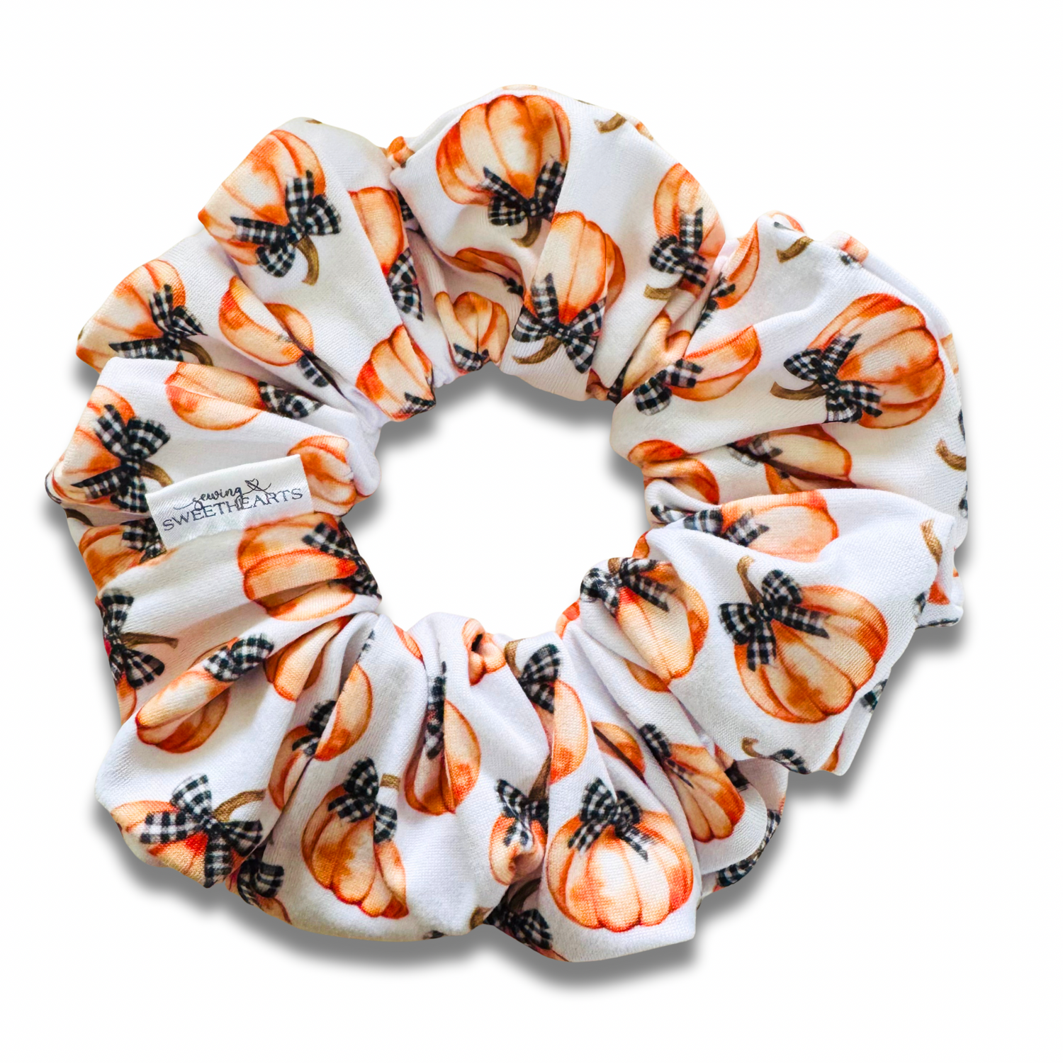 Pumpkin Bows Scrunchie Sewing Sweethearts