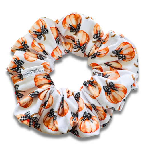 Pumpkin Bows Scrunchie Sewing Sweethearts