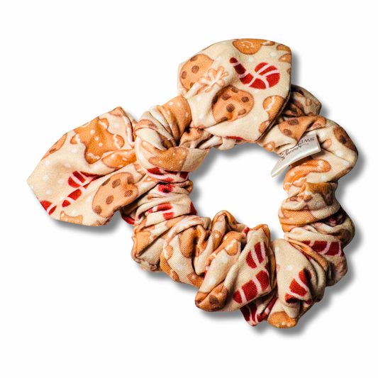 Gingerbread Cookies Bow Scrunchie