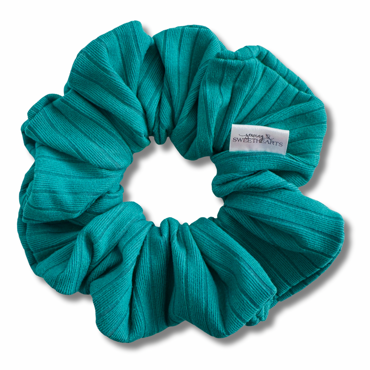 Jade Ribbed Scrunchie Sewing Sweethearts