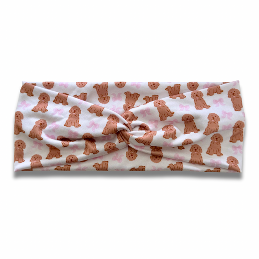 Golden Pups Sweetheart Headband (or removable tie option) Sewing Sweethearts Sweetheart