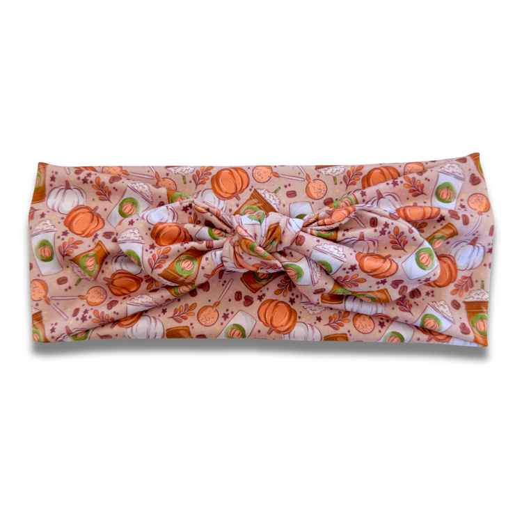 Pumpkin Coffee Sweetheart Headband (or removable tie option) Sewing Sweethearts Sweetheart with Removable Tie