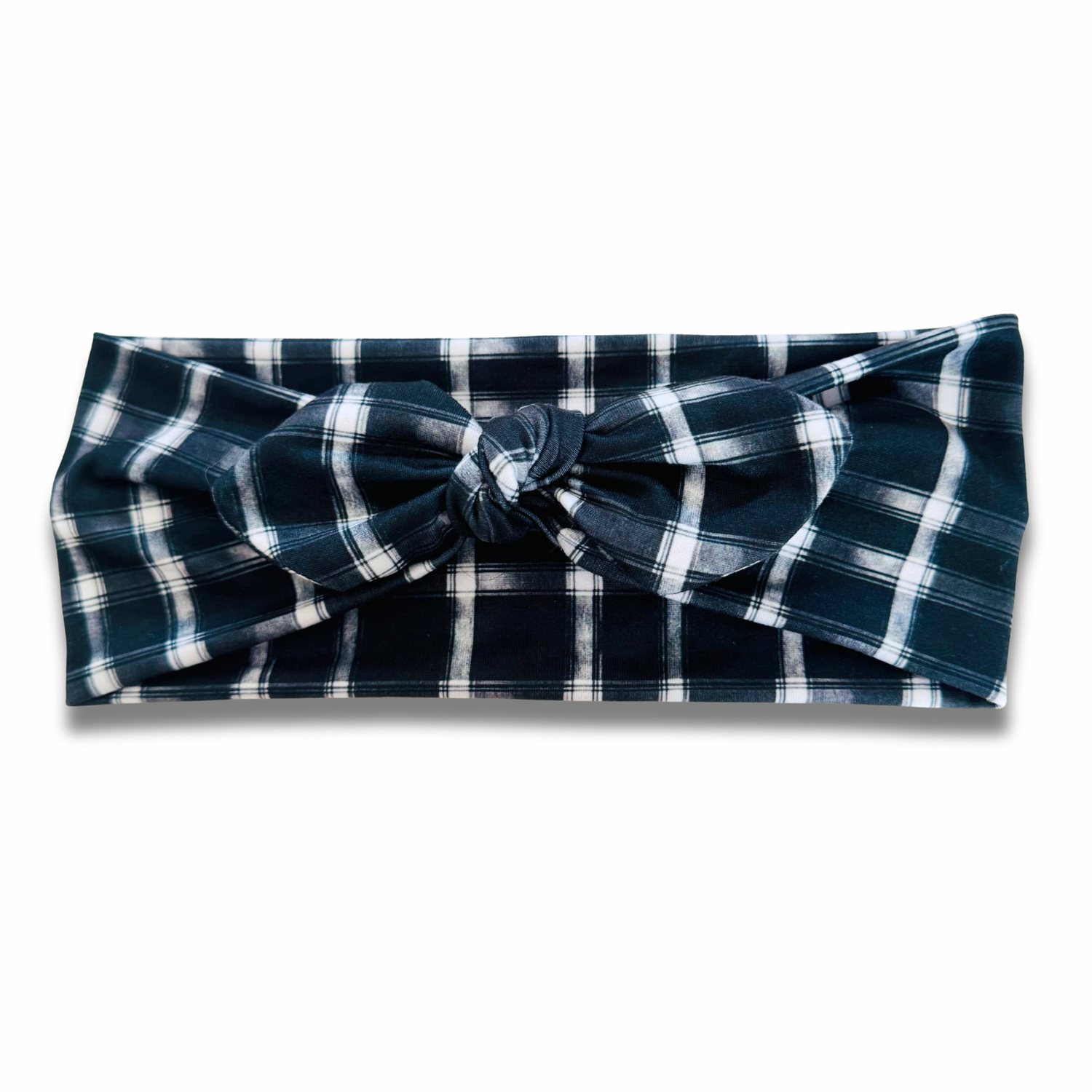 Black Plaid Sweetheart Headband (or removable tie option) Sewing Sweethearts Sweetheart with Removable Tie