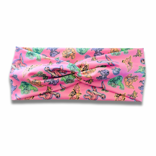 Famous Dinos Pink Sweetheart Headband (or removable tie option) Sewing Sweethearts Sweetheart