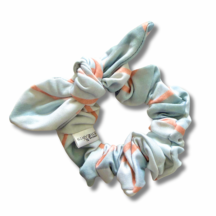 Rose Gold Marble Bow Scrunchie Sewing Sweethearts