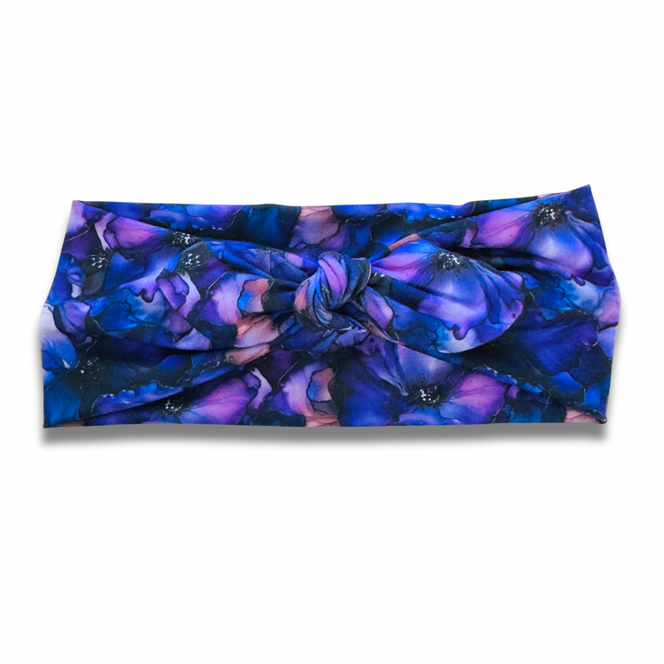 Purple Petals Sweetheart Headband (or removable tie option) Sewing Sweethearts Sweetheart with Removable Tie