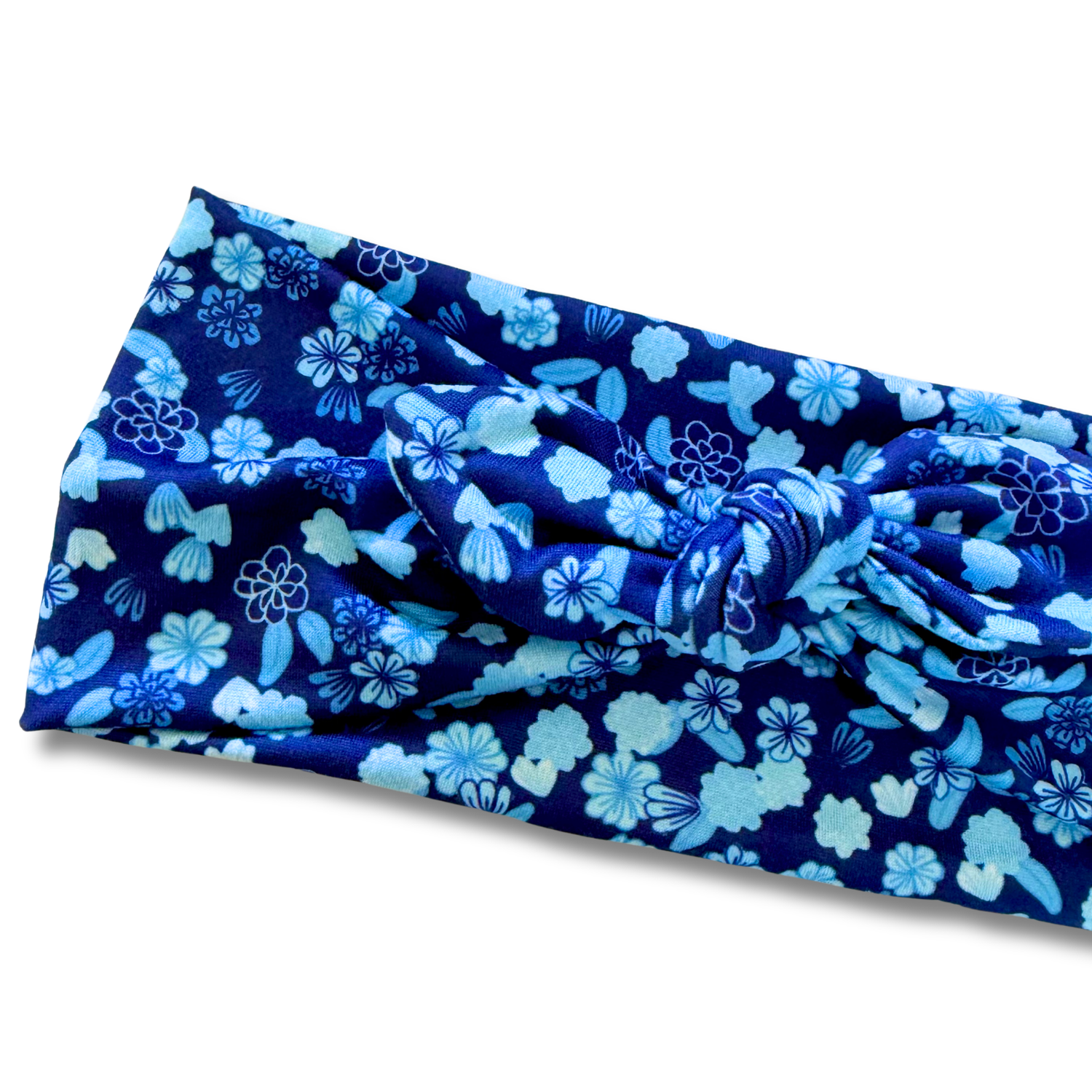 Mini Blue Blooms Sweetheart Headband (or removable tie option) Sewing Sweethearts