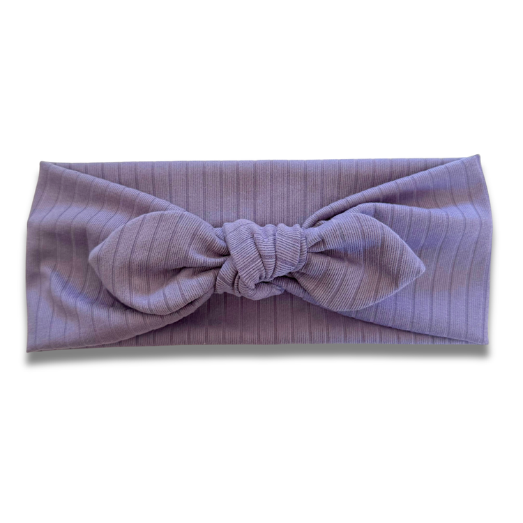 Dark Lavender Ribbed Sweetheart Headband (or removable tie option) Sewing Sweethearts Sweetheart with Removable Tie