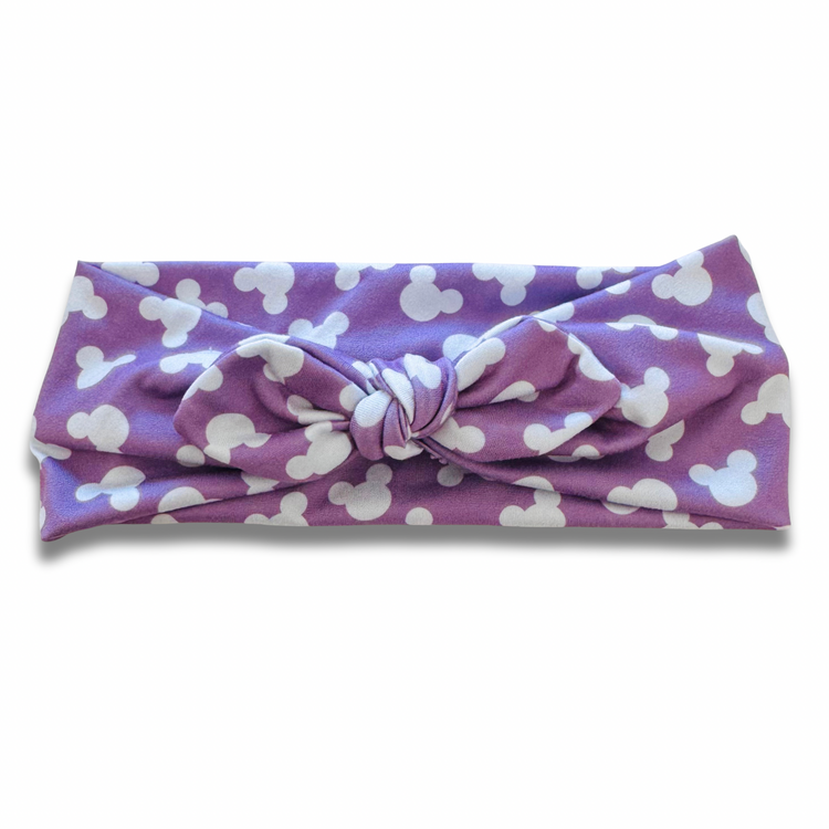 Purple Mouse Sweetheart Headband (or removable tie option) Sewing Sweethearts Sweetheart with Removable Tie