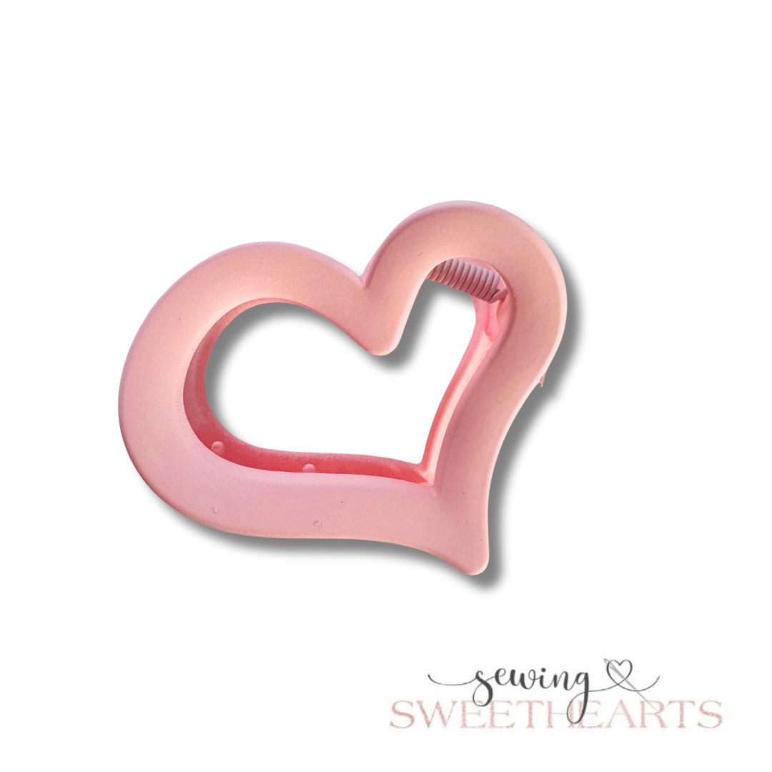 Heart Claw Clip Sewing Sweethearts Pink