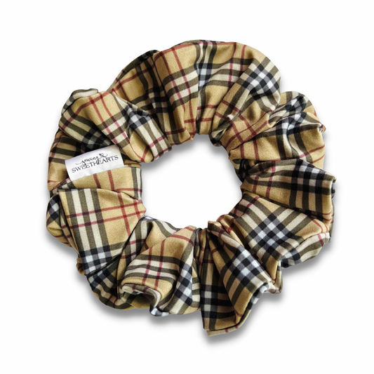 Tan Plaid Scrunchie  Sewing Sweethearts   