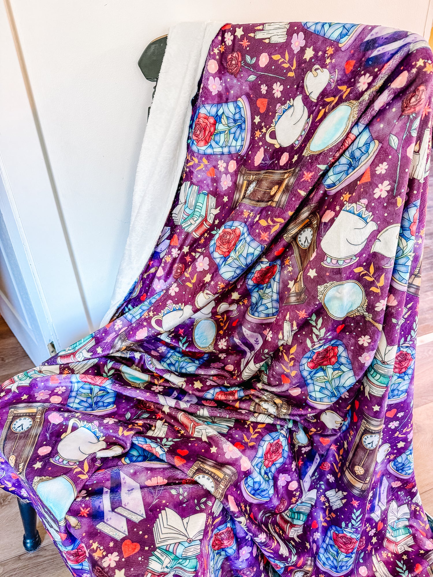 Princess Beauty Library Minky Blanket PREORDER (~4 weeks before shipping) Sewing Sweethearts