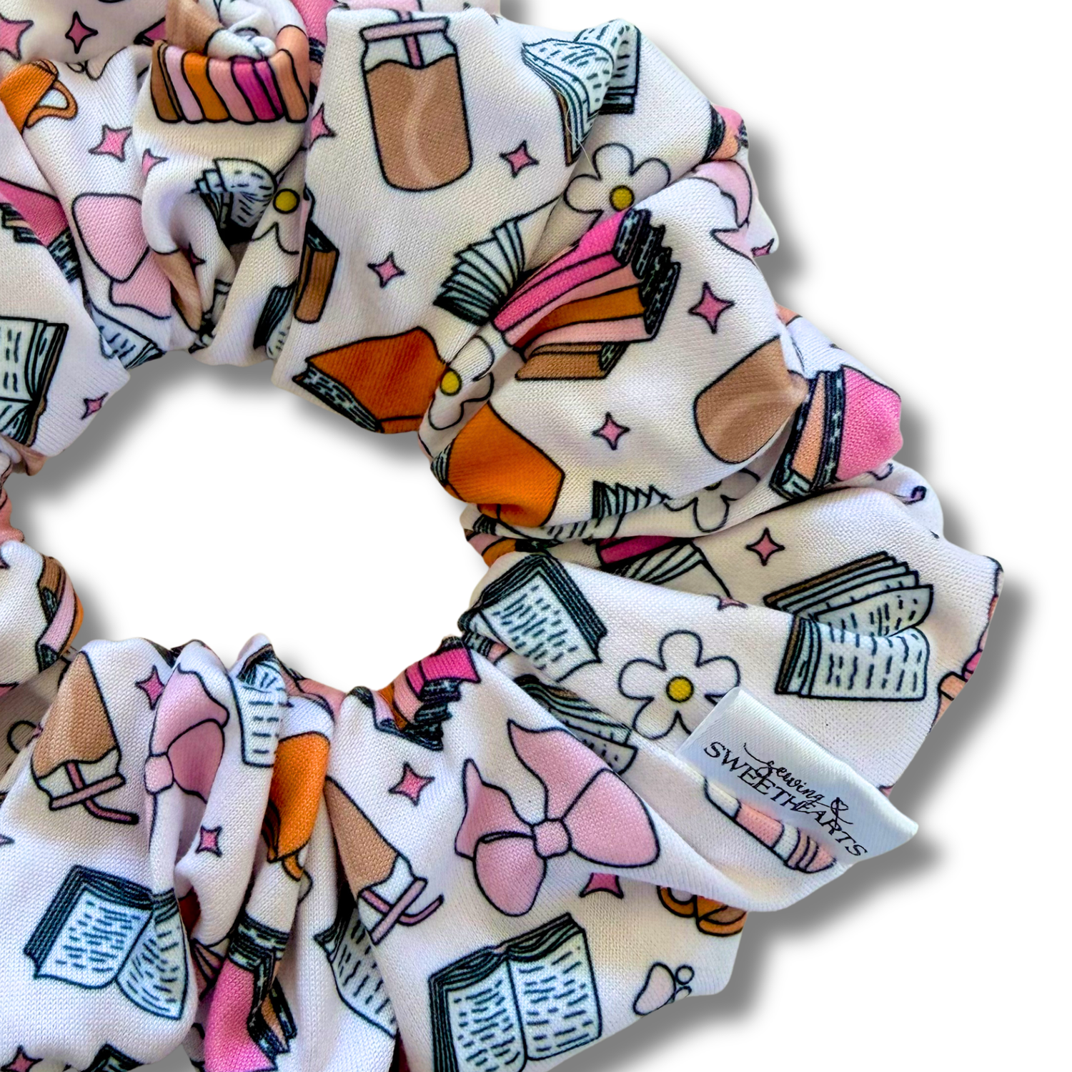 Books & Coffee Scrunchie Sewing Sweethearts