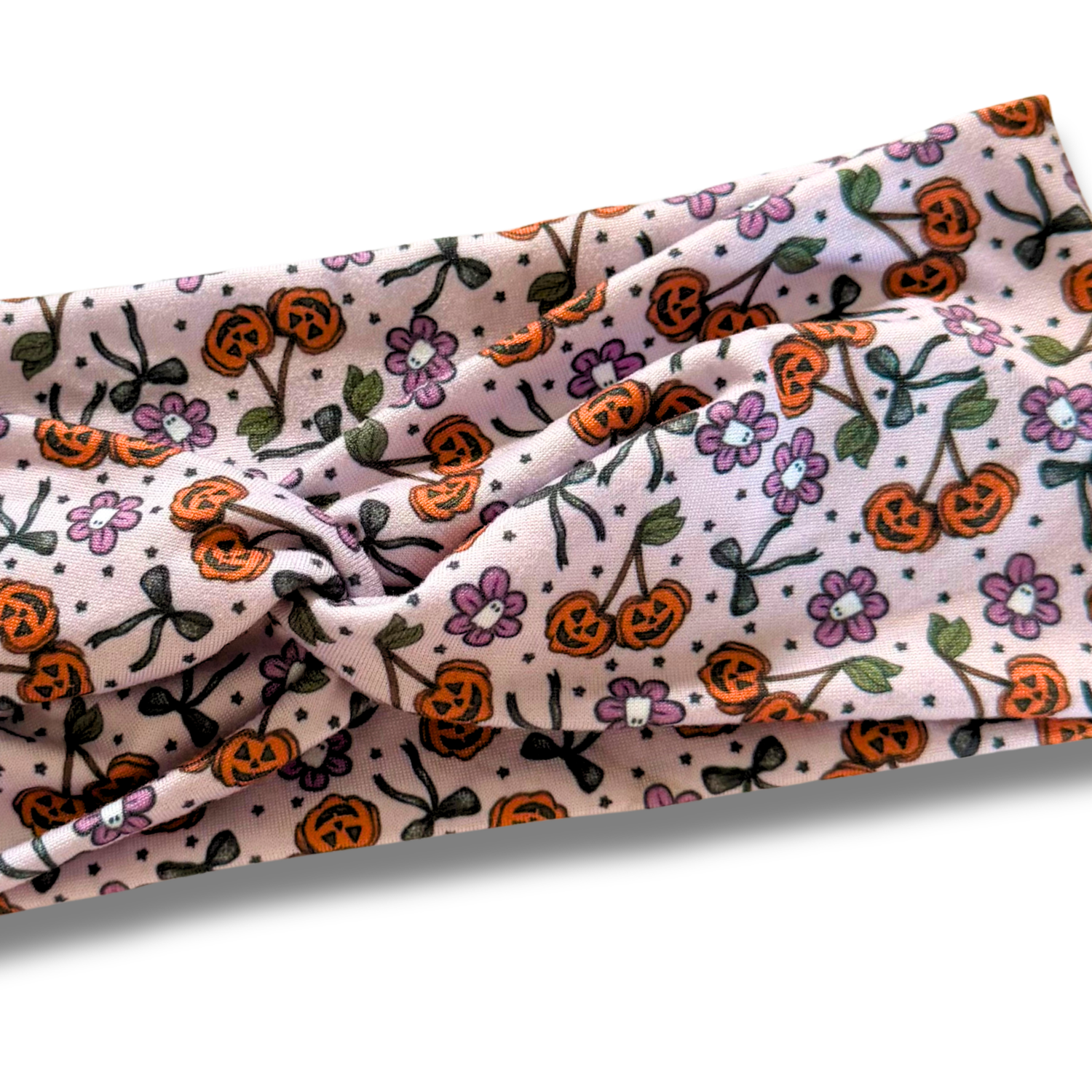 Pumpkin Cherries Sweetheart Headband (or removable tie option) Sewing Sweethearts