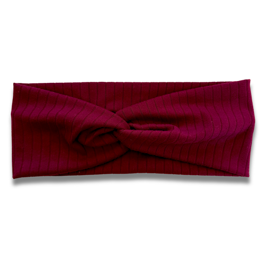 Burgundy Ribbed Sweetheart Headband (or removable tie option) Sewing Sweethearts Sweetheart