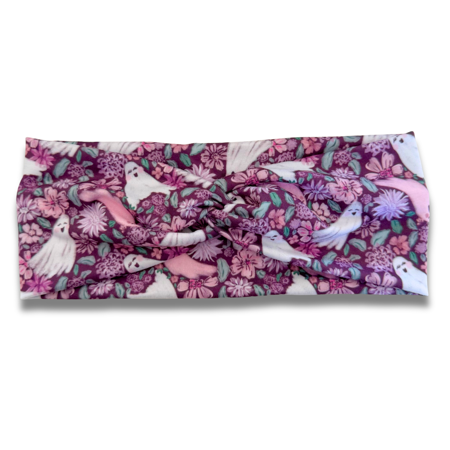Floral Ghosts Sweetheart Headband (or removable tie option) Sewing Sweethearts Sweetheart