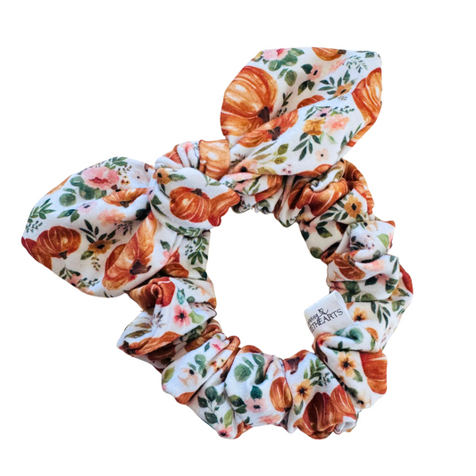 Pumpkin Garden Bow Scrunchie Sewing Sweethearts