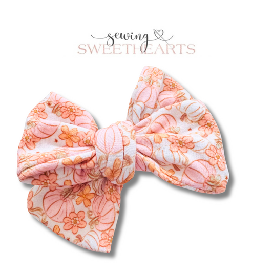 Little Pink Pumpkins Bow Sewing Sweethearts