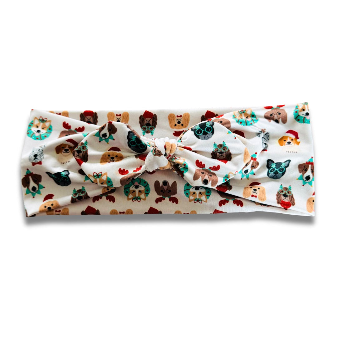 Festive Pups Sweetheart Headband (or removable tie option)  Sewing Sweethearts Sweetheart with Removable Tie  