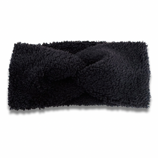 Black Sherpa Headband Sewing Sweethearts