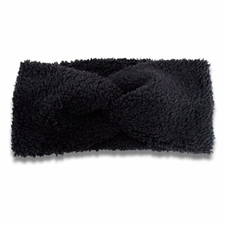 Black Sherpa Headband Sewing Sweethearts