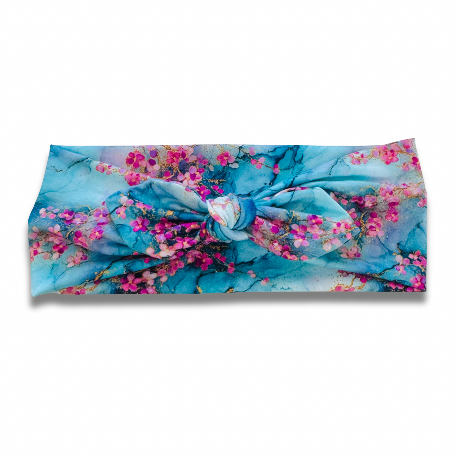 Blushing Aqua Blooms Sweetheart Headband (or removable tie option) Sewing Sweethearts Sweetheart with Removable Tie