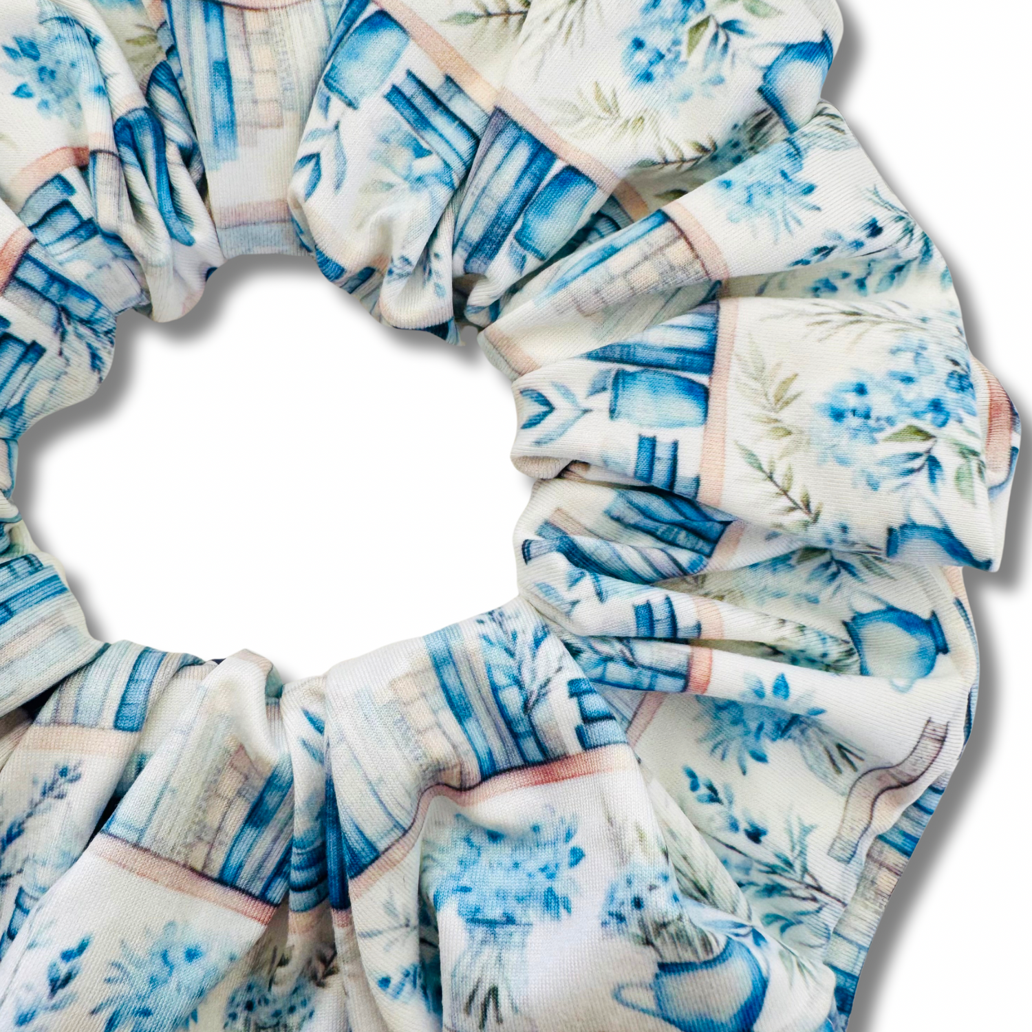 Blue Library Scrunchie Sewing Sweethearts
