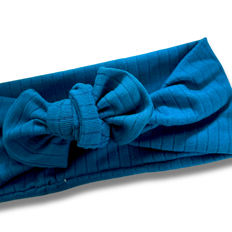 Dark Teal Ribbed Sweetie Headband Sewing Sweethearts