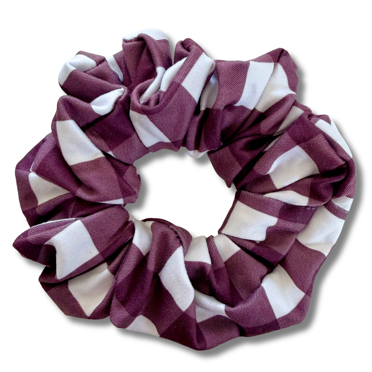 Maroon Plaid Scrunchie Sewing Sweethearts