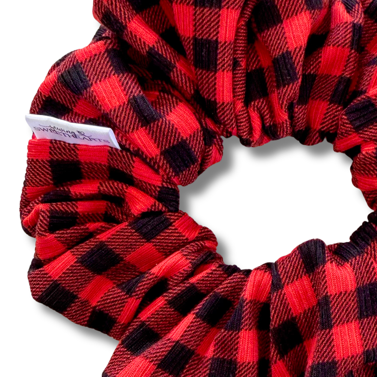 Buffalo Red Waffle Scrunchie Sewing Sweethearts
