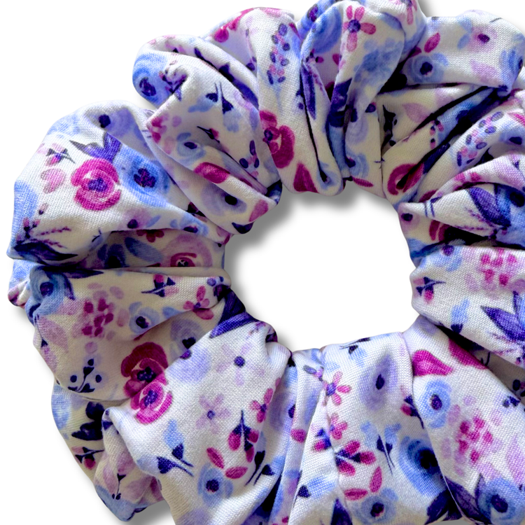 Violet Flowers Scrunchie Sewing Sweethearts