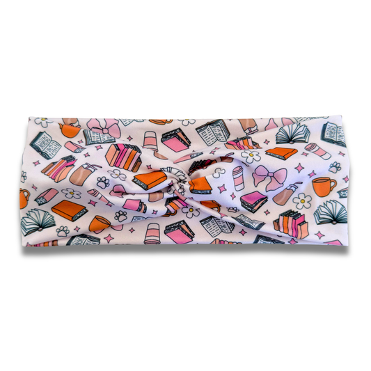 Books & Coffee Sweetheart Headband (or removable tie option) Sewing Sweethearts Sweetheart